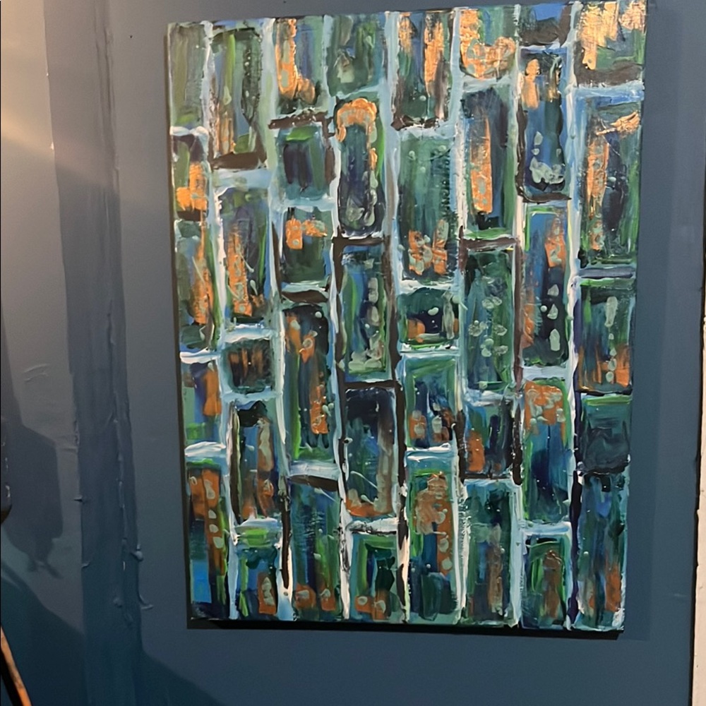 Abstract Green and Blue Wall Art